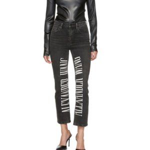 Alexander Wang Black Logo Embroidery Cult Jeans in Black sz 26